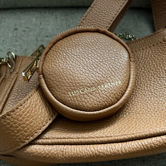 RARE Tuscany Leather Camel Double Sling Bag - Picture 10 of 15